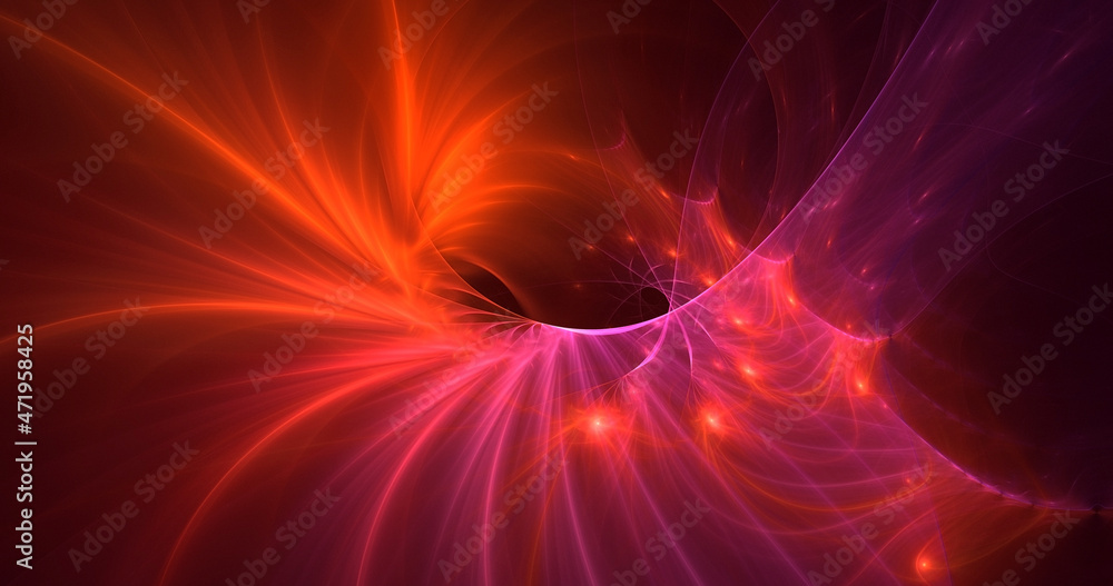 3D rendering abstract colorful fractal light background