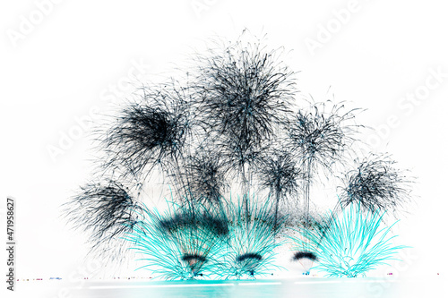 Illustration of beautiful fireworks on a white background.