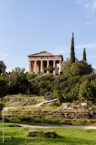The Temple of Hephaestus (Hephaisteion) on Agora of Athens, well-preserved Doric peripteral temple, built circa V century BC. Greece photo