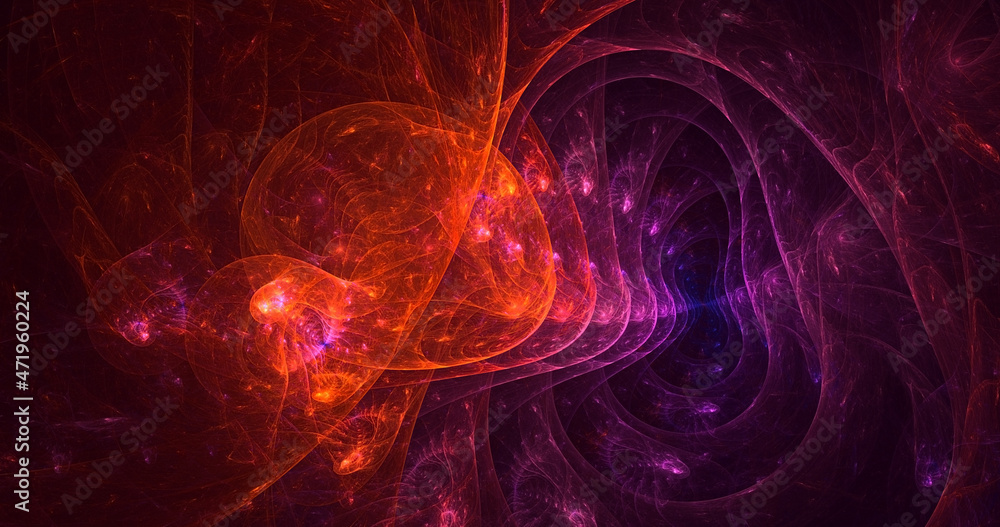 Obraz premium 3D rendering abstract colorful fractal light background