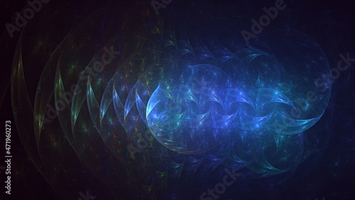 3D rendering abstract multicolor fractal light background