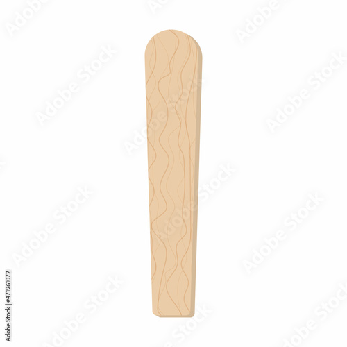 Ice cream wooden sticks flat vector illustrations set. Ecological material. Eco friendly food accesories isolated cliparts on white background. Medical wood tongue depressors collection