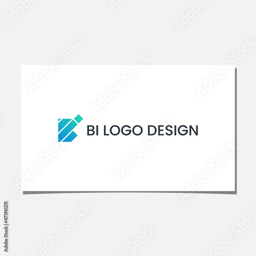 BI LETTER LOGO DESIGN VECTOR
