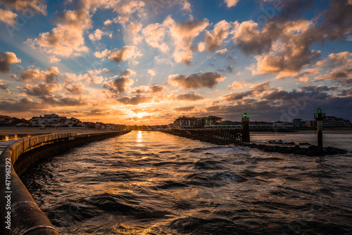 magnificent landscape of Hossegor and Capbreton at dawn