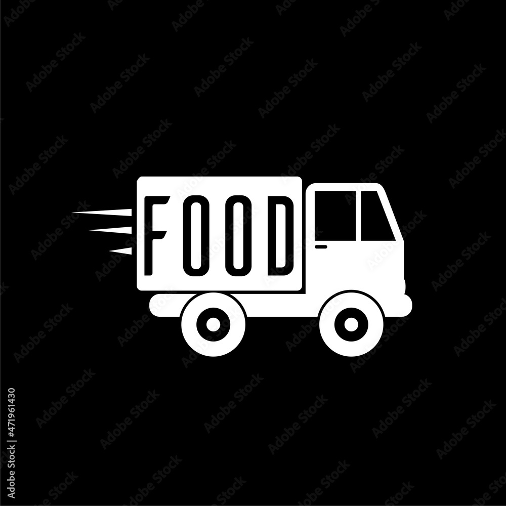 Street food truck icon isolated on dark background Street food truck icon isolated on dark background