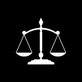 Justice Scale Icon isolated on dark background