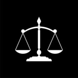Justice Scale Icon isolated on dark background