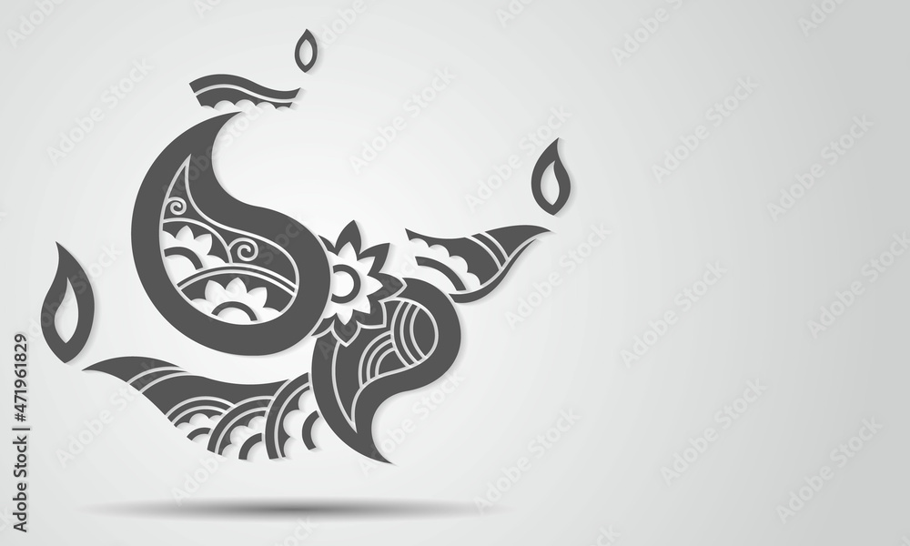 Artistic Diwali Diya and Paisley Vector Design Artistic Diwali Diya and Paisley Vector Design