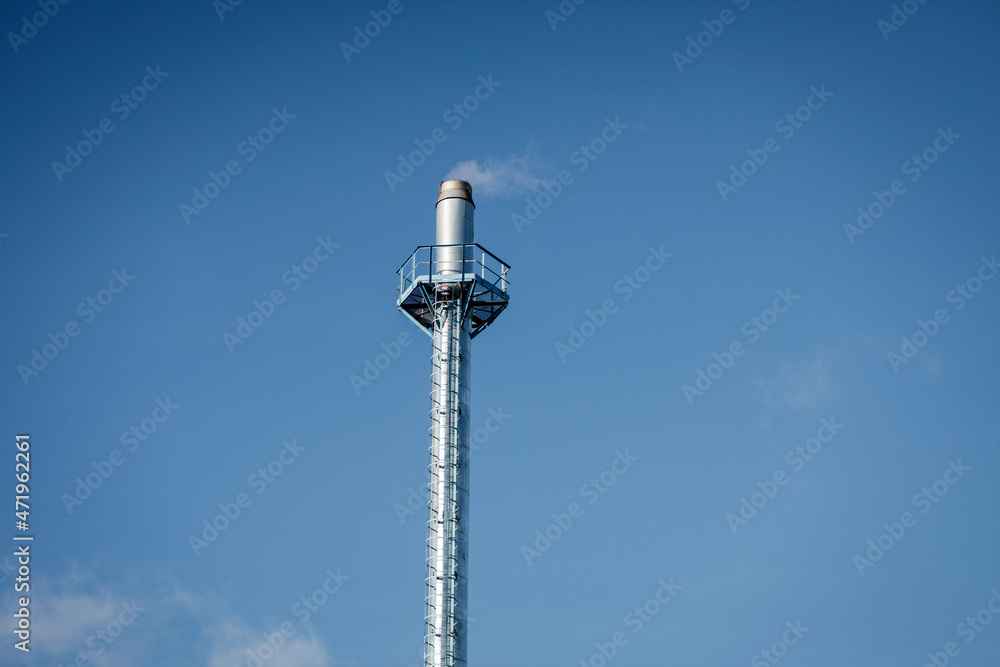 Smoke tower of industrial factory