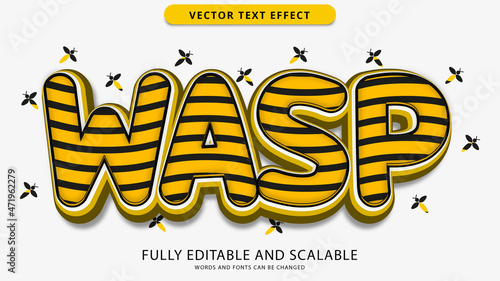 wasp text effect editable eps file