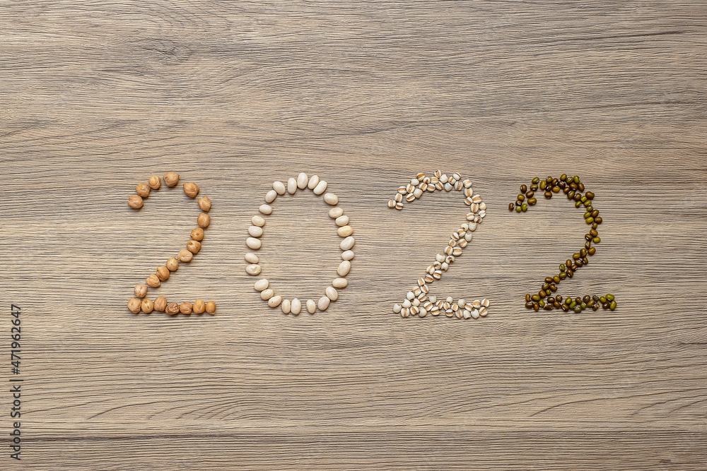 2022 New Year and New You with organic Beans; white, green, chickpeas and Adlay on table. Goals, Healthy, Motivation, Resolution, Weight loss, dieting and world food day concept 2022 New Year and New You with organic Beans; white, green, chickpeas and Adlay on table. Goals, Healthy, Motivation, Resolution, Weight loss, dieting and world food day concept