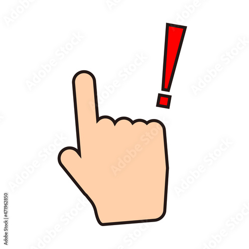 Finger and excrement mark icon. vector.