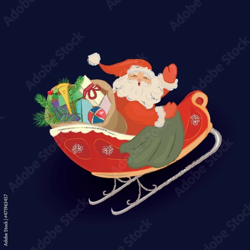 Christmas Santa Clause vintage illustartion