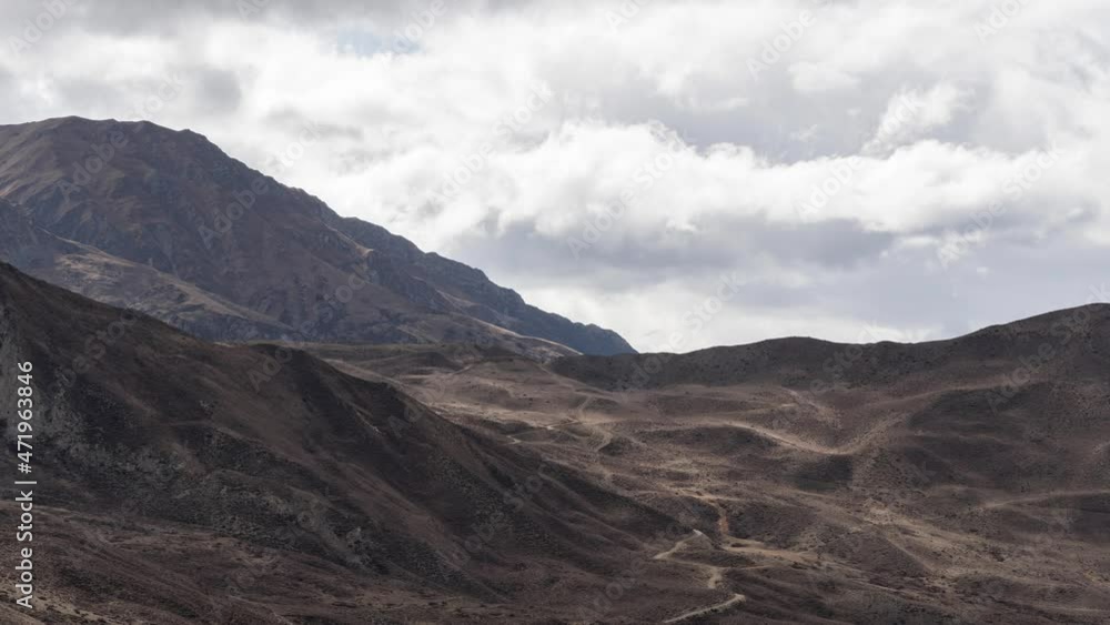 A time-lapse zoom video of clouds moving over the rugged desert Himalaya Mountains in Nepal. A time-lapse zoom video of clouds moving over the rugged desert Himalaya Mountains in Nepal.