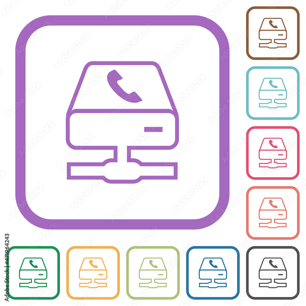 VoIP services outline simple icons VoIP services outline simple icons