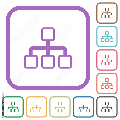 Network outline simple icons