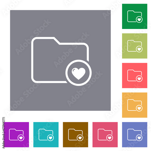 Favorite directory outline square flat icons