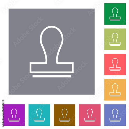Stamp outline square flat icons