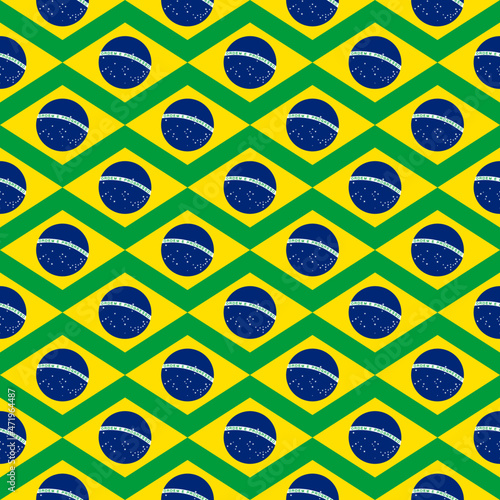 seamless pattern of brazil flag. vector illustration. print, book cover, wrapping paper, decoration, banner and etc