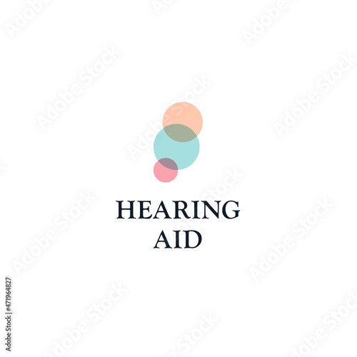 Hearing Aid logo concept, ear assistance, abstract vector logotype.