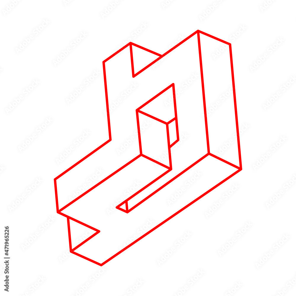 Impossible shapes. Sacred geometry figures. Optical illusion. Abstract eternal geometric objects. Logo. Optical art. Impossible geometry shape on a white background. Escher style. Impossible shapes. Sacred geometry figures. Optical illusion. Abstract eternal geometric objects. Logo. Optical art. Impossible geometry shape on a white background. Escher style.