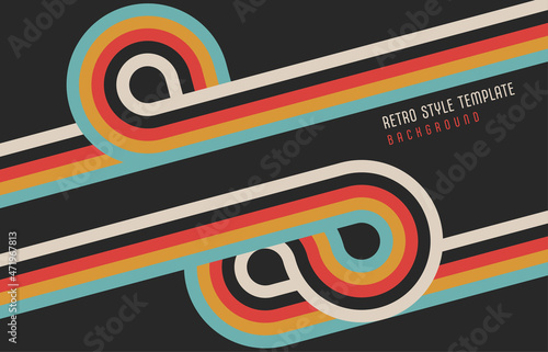 Abstract retro colorful lines pattern template artwork style. Geometric style of simple colors background. Illustration vector