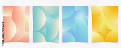 Abstract gradient color style of colorful with soft light geometric artwork template. Overlapping design of template set background. Illustration vector