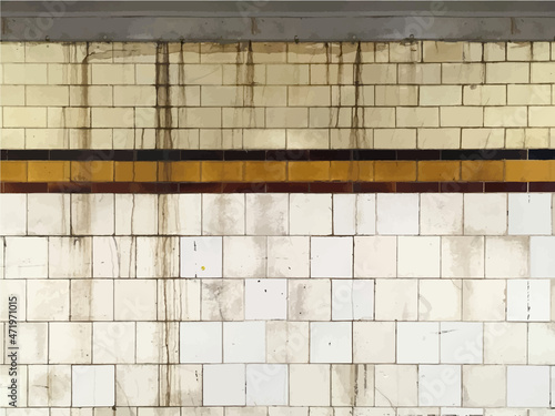 grunge tiled subway wall background