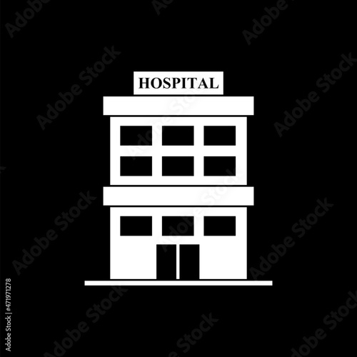 Fototapeta Naklejka Na Ścianę i Meble -  Hospital building icon isolated on dark background