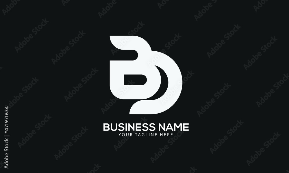 Alphabet BD or DB abstract monogram vector logo template Alphabet BD or DB abstract monogram vector logo template