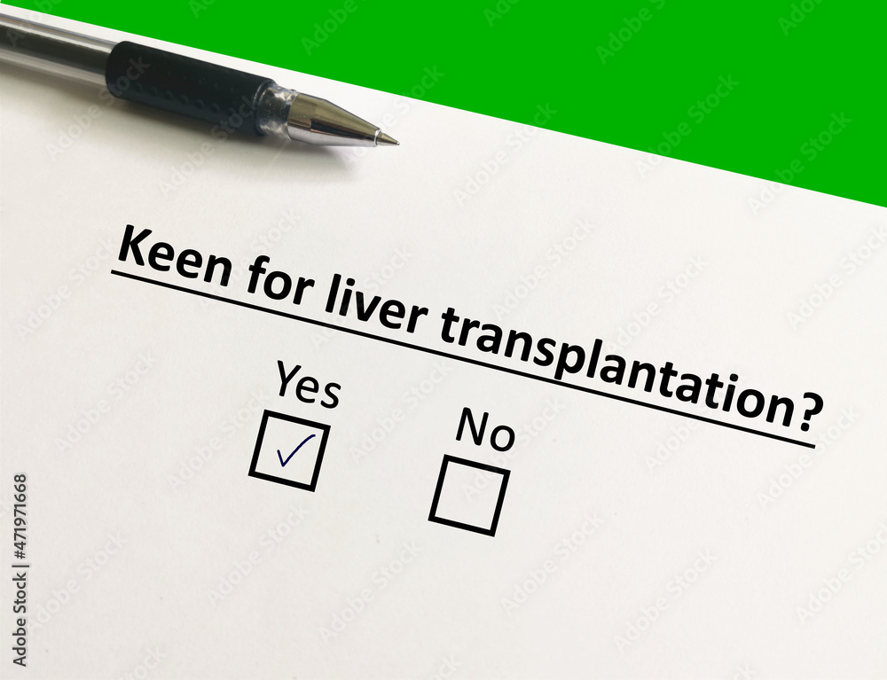 One person is answering question about surgery. The person is keen for liver transplantation. One person is answering question about surgery. The person is keen for liver transplantation.