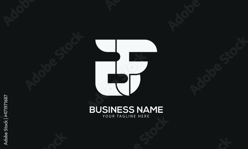 Alphabet BF or FB abstract monogram vector logo template