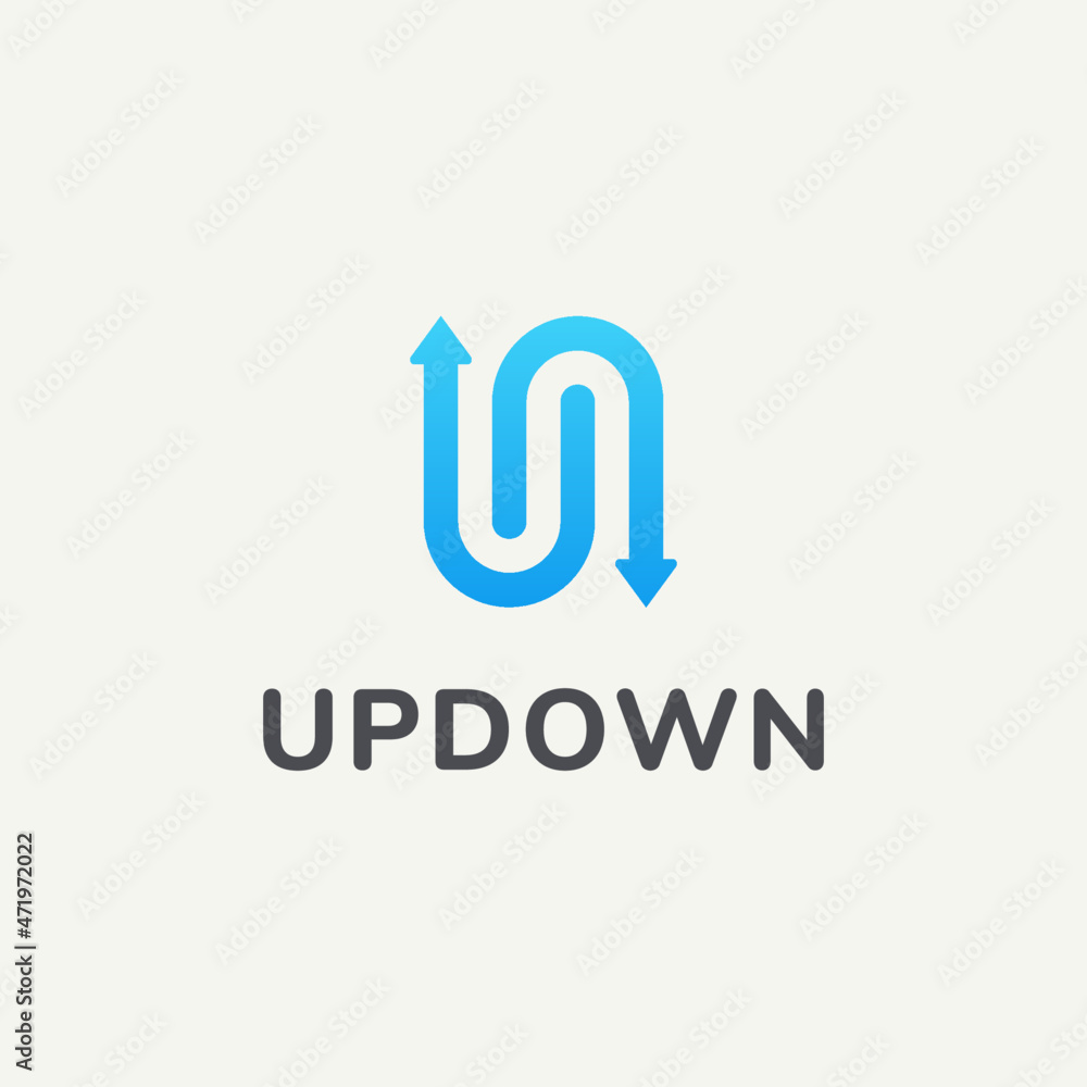 up down logo letter un up down logo letter un