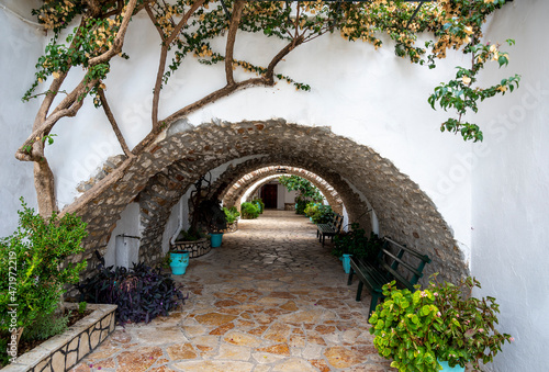 Entrance to the monastery in Paleokastritsa. photo