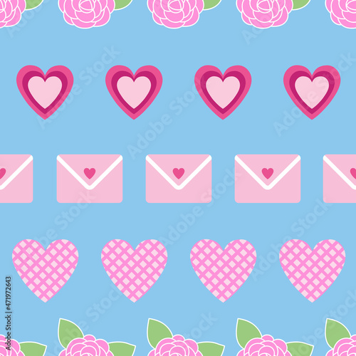 Valentine theme vector repeat pattern design background