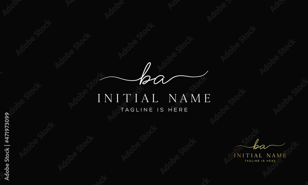 BA AB Signature initial logo template vector BA AB Signature initial logo template vector