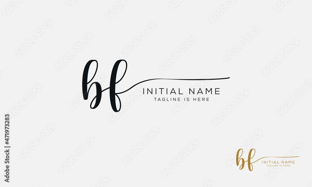 BF FB Signature initial logo template vector BF FB Signature initial logo template vector