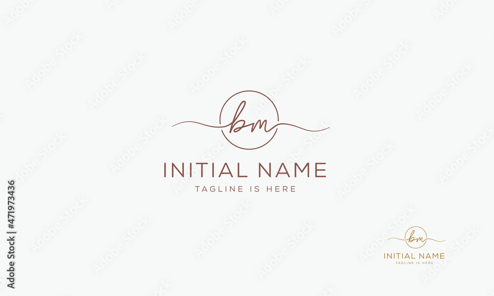 Obraz premium BM MB Signature initial logo template vector