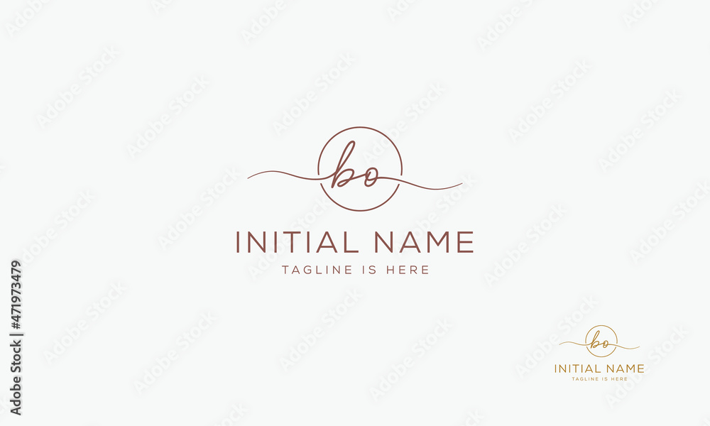 Obraz premium BO OB Signature initial logo template vector
