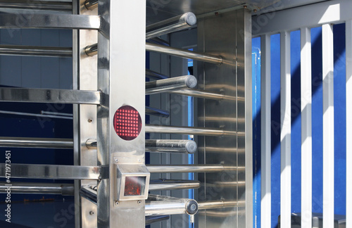 Photography Sensor scanner full height gate turnstile door access control.