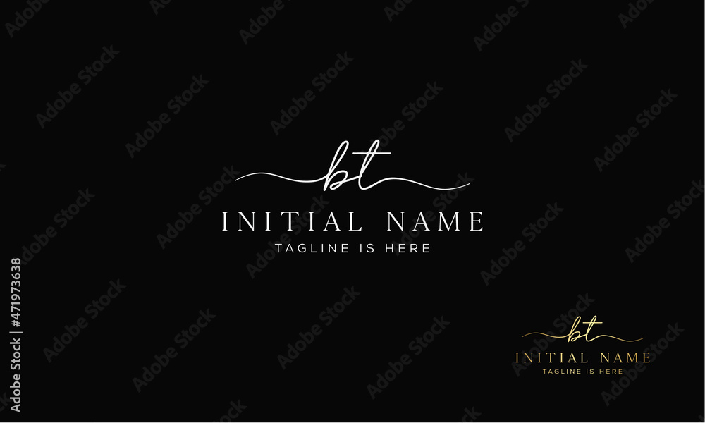 BT TB Signature initial logo template vector BT TB Signature initial logo template vector