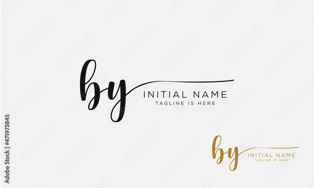 BY YB Signature initial logo template vector BY YB Signature initial logo template vector