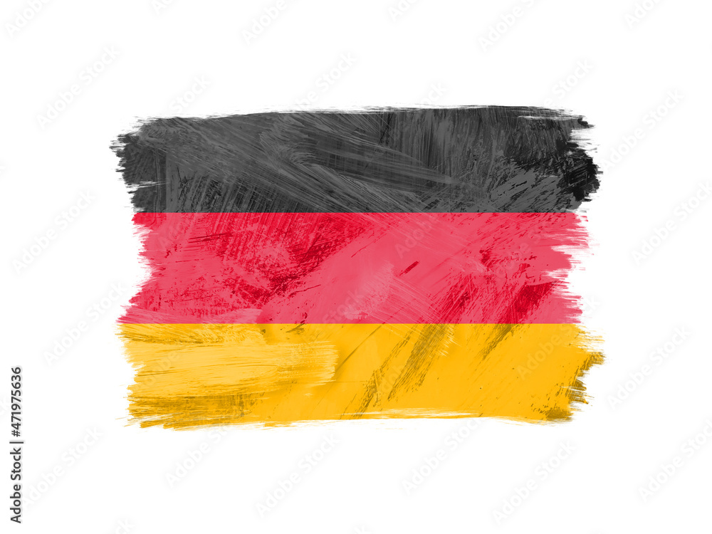Obraz premium ドライブラシでペイントしたドイツ国旗のシンボルアイコンイラスト