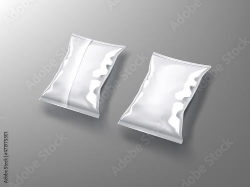 Blank White Foil Potato Chips Package Mockup