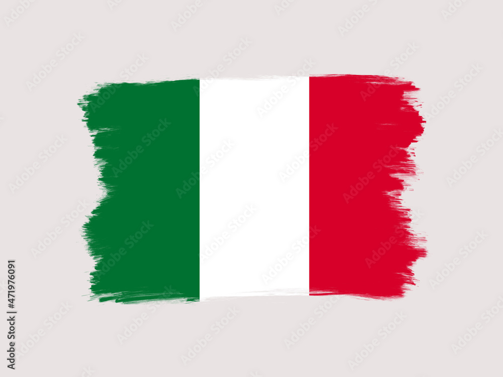 ドライブラシでデザインしたイタリア国旗のシンボルアイコンイラスト ドライブラシでデザインしたイタリア国旗のシンボルアイコンイラスト