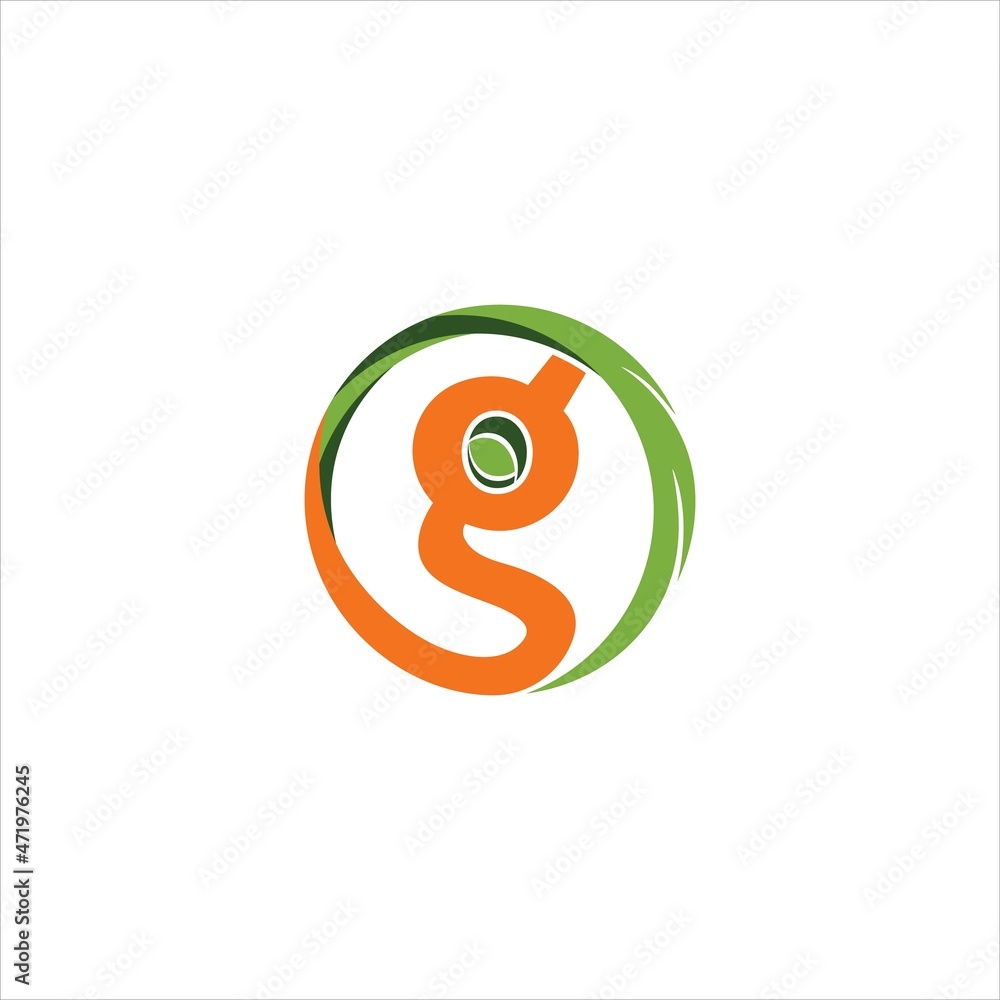 INITIAL G LOGO VECTOR TEMPLATE LEAVES INITIAL G LOGO VECTOR TEMPLATE LEAVES