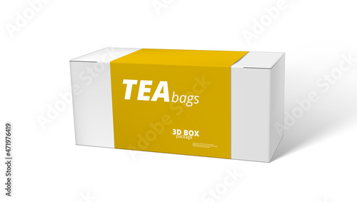 Clear White Box For Tea Bags With Yellow Label