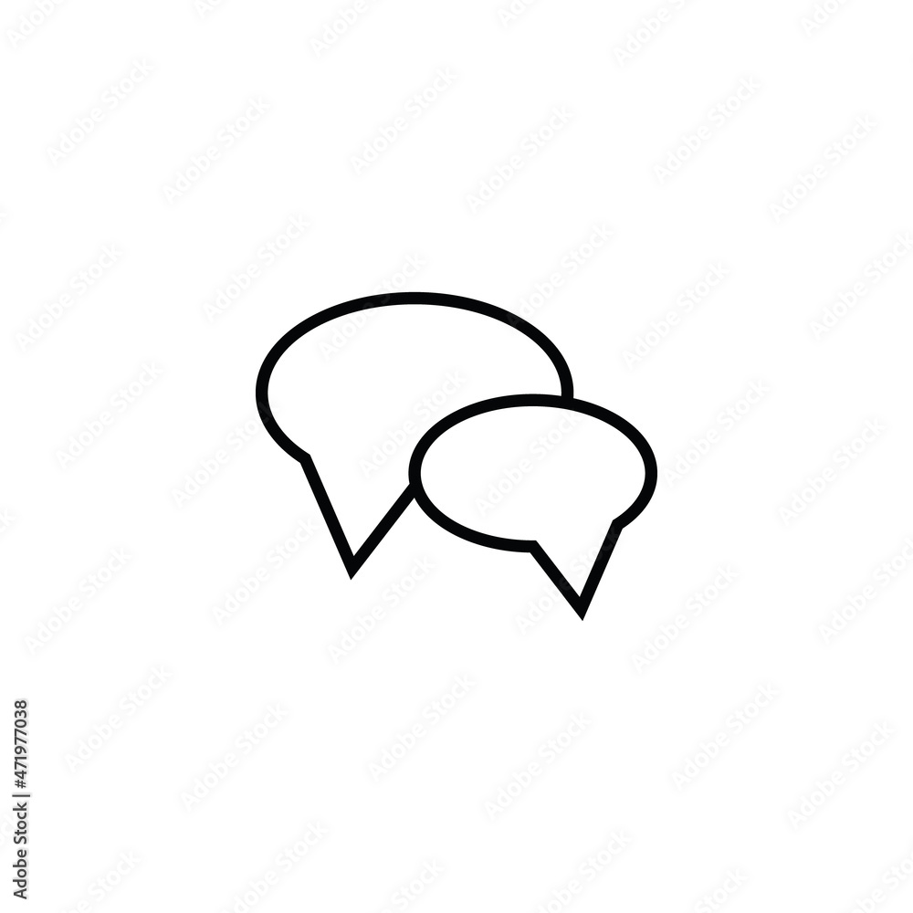 Sing and symbols concept. Single line icon for internet pages, apps, sites, banners, flyers. Line icon of circlural speech bubbles as symbol of speech or dialogue Sing and symbols concept. Single line icon for internet pages, apps, sites, banners, flyers. Line icon of circlural speech bubbles as symbol of speech or dialogue