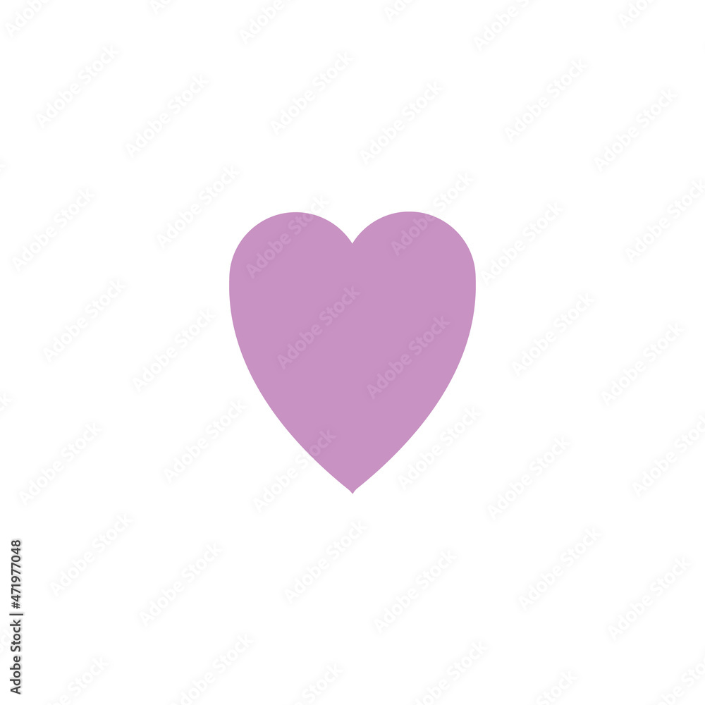 Love and family concept. Line icon of simple violet heart as symbol of date, pulse, valentine etc