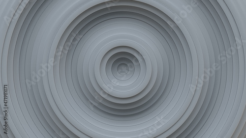 Gray concentric circles 3D render